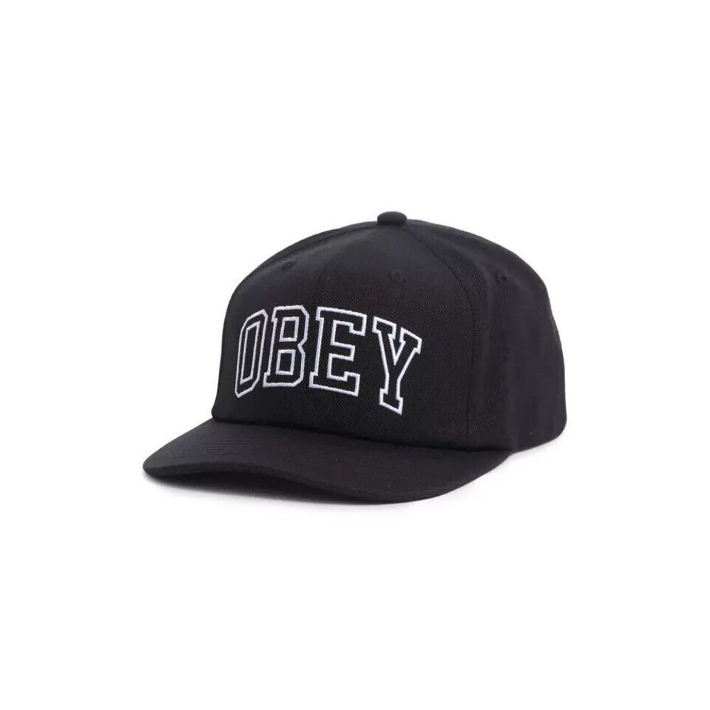 NEW Obey Logo Snap Back Hat Rush 6 Panel classic 85% Acrylic‎ 15% Wool  NWT